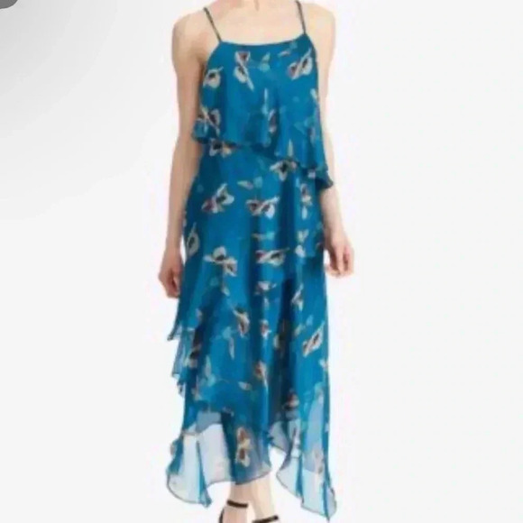 Lauren Ralph Lauren Watercolor Georgette Dress Size 14 - Picture 1 of 6